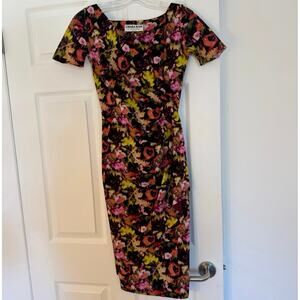 Chiara Boni La Petite Robe IT40 Floral Wrap Dress Short Sleeve Italian Designer